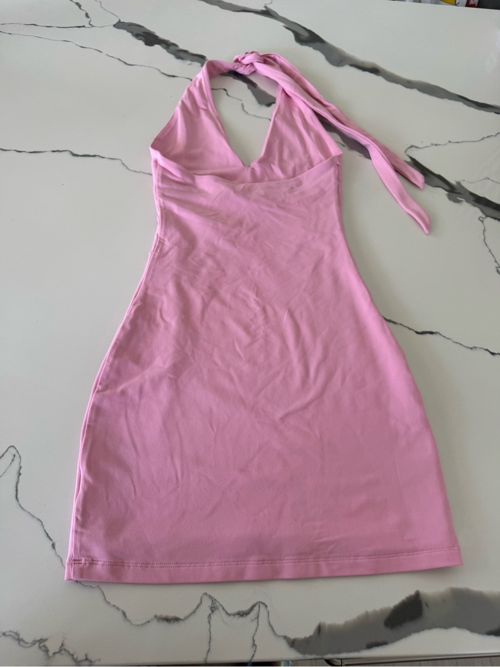 Aritzia Pink Halter-Style Mini Dress